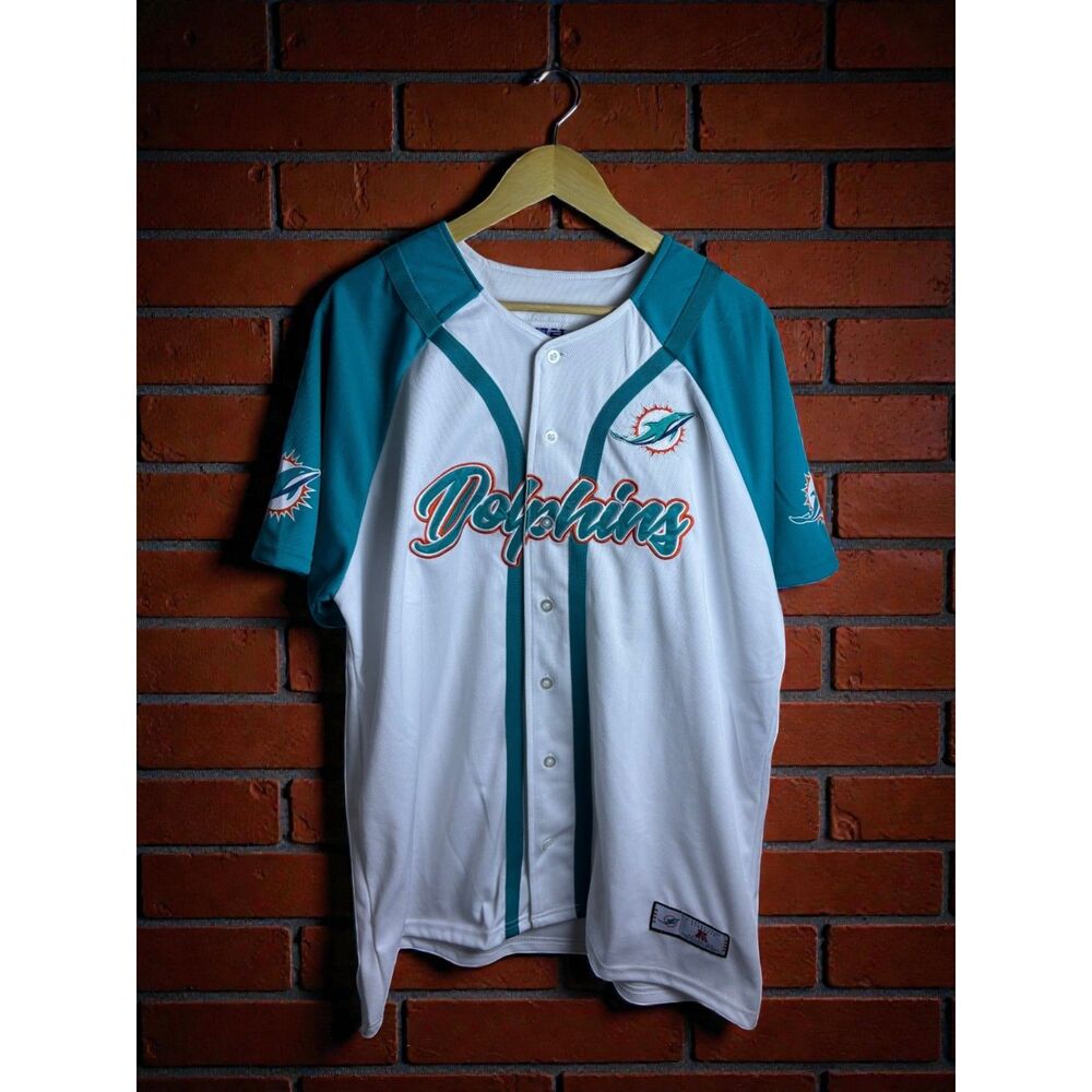 Miami Dolphins Jersey White Aqua NFL Team Apparel Men’s XL NWT